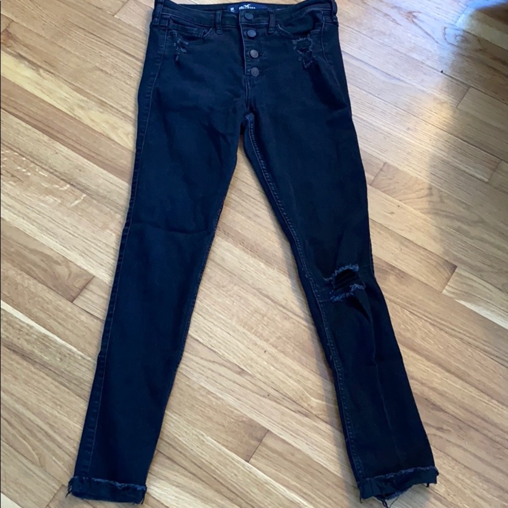 Hollister black distressed jeans